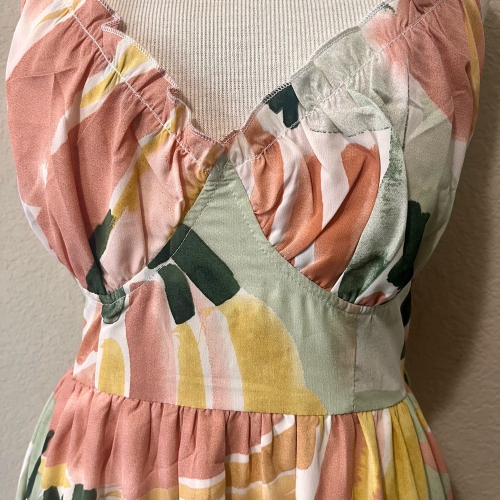 Simplee Apparel Colorful Abstract Midi Dress - Picture 3 of 11